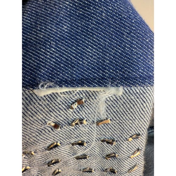 Vintage 1970s Studded Denim Jacket, Size XXS, Blue Jean Trucker Type 3 - Picture 6 of 7